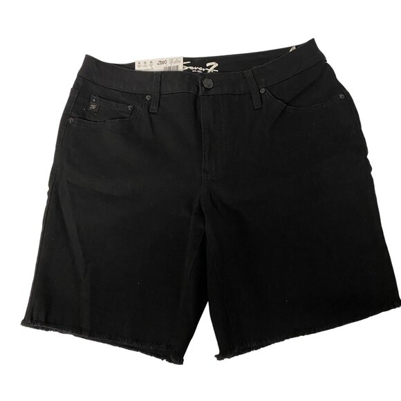Seven7 Womens Relaxed Bermuda Shorts Black Cotton Blend Size 8 NWT - Picture 2 of 10